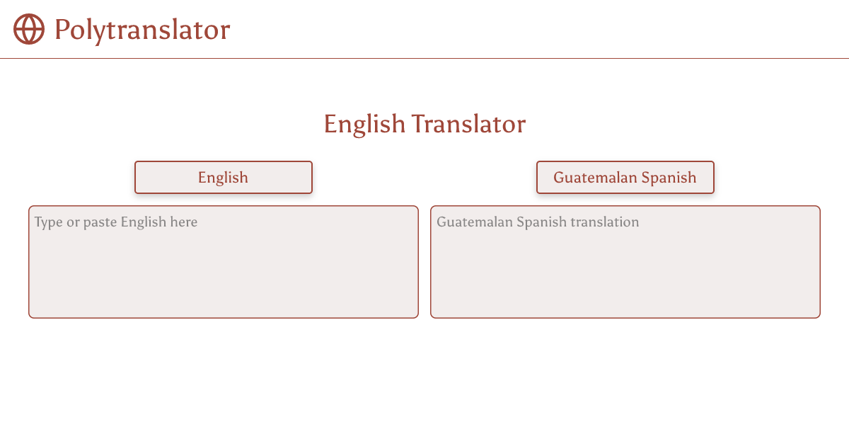 グアテマラ・スペイン語翻訳機 | Polytranslator